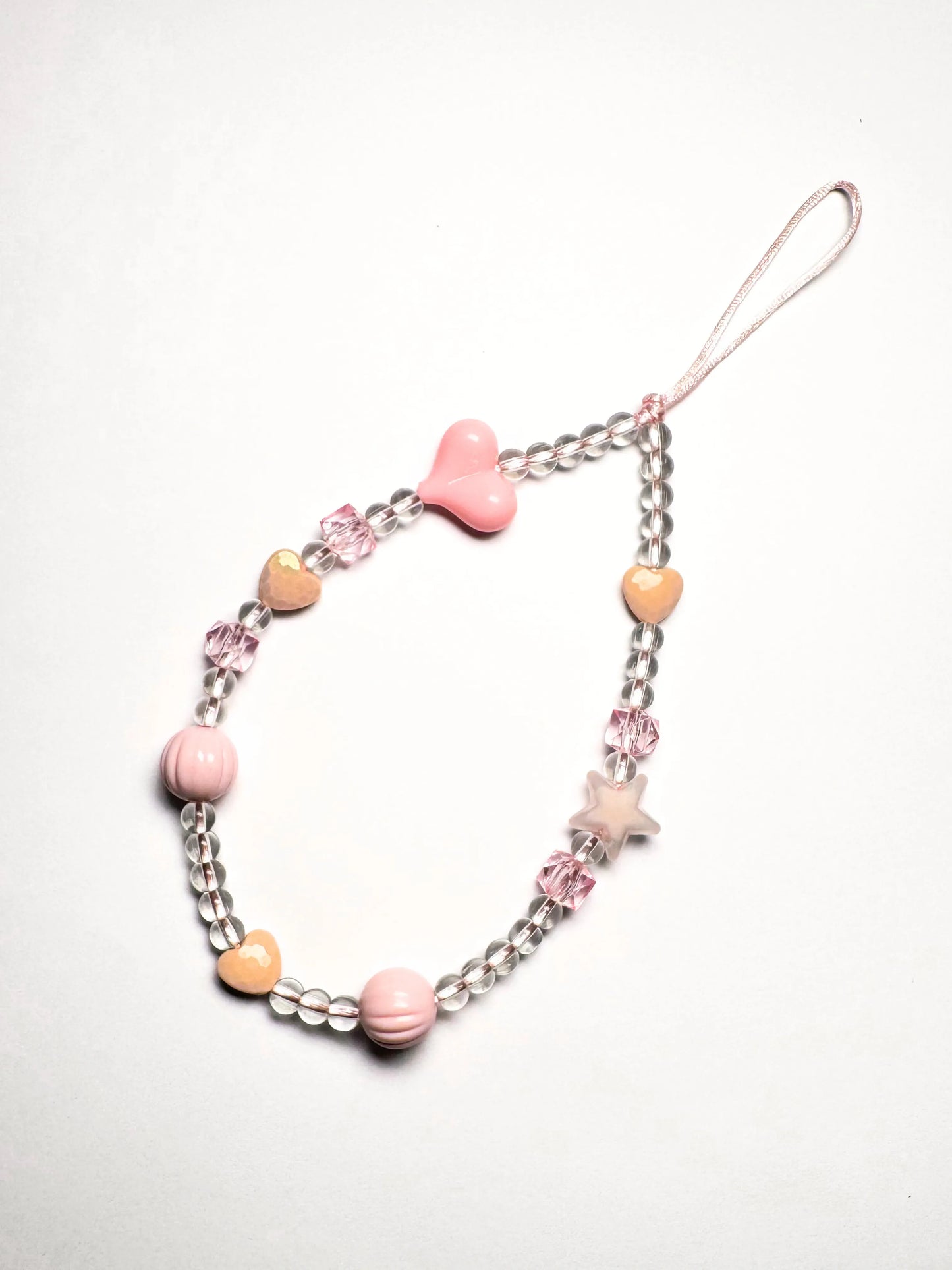 Pink Heart Star Phone Charm