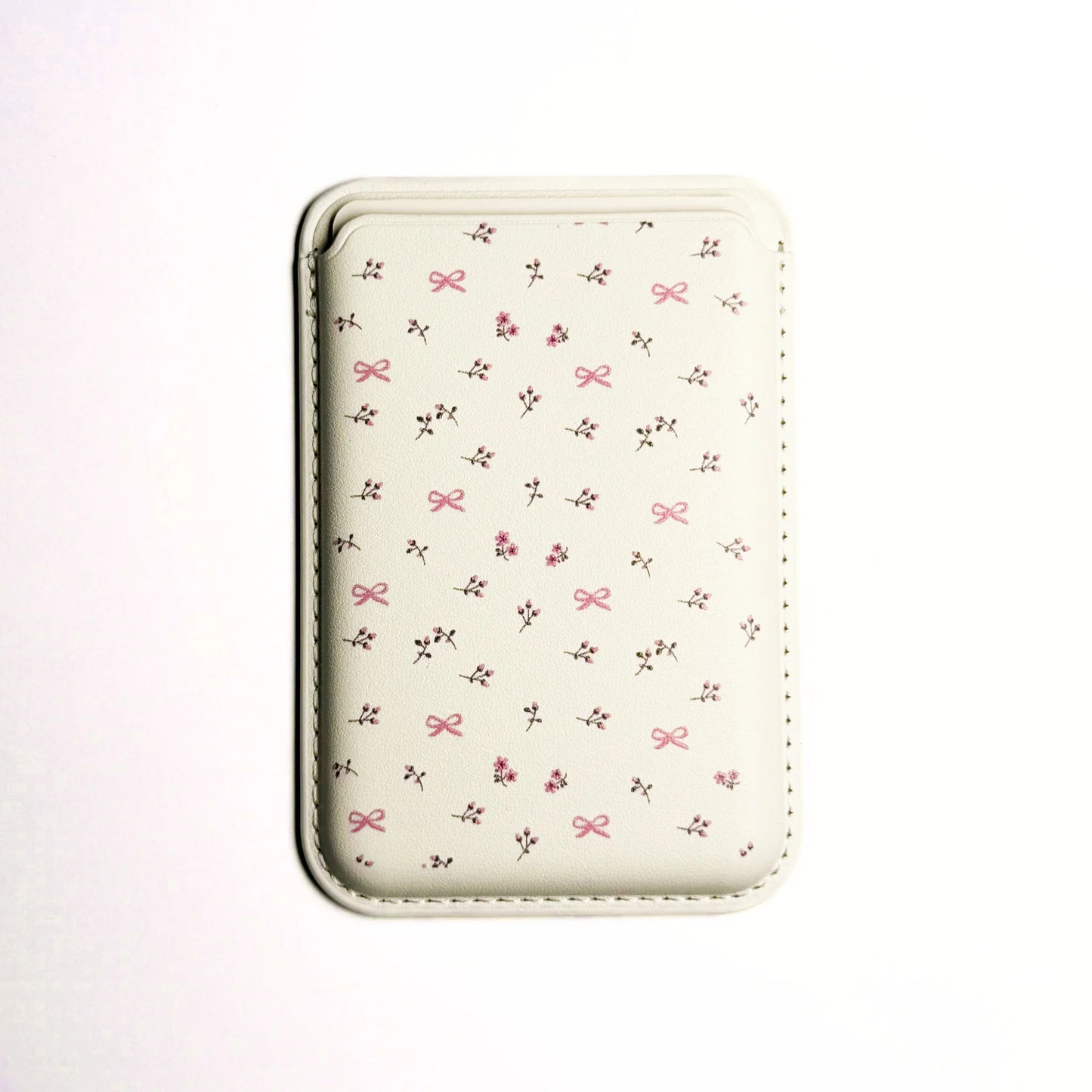 Pink Flower and Bow Magsafe Case with Wallet Combo