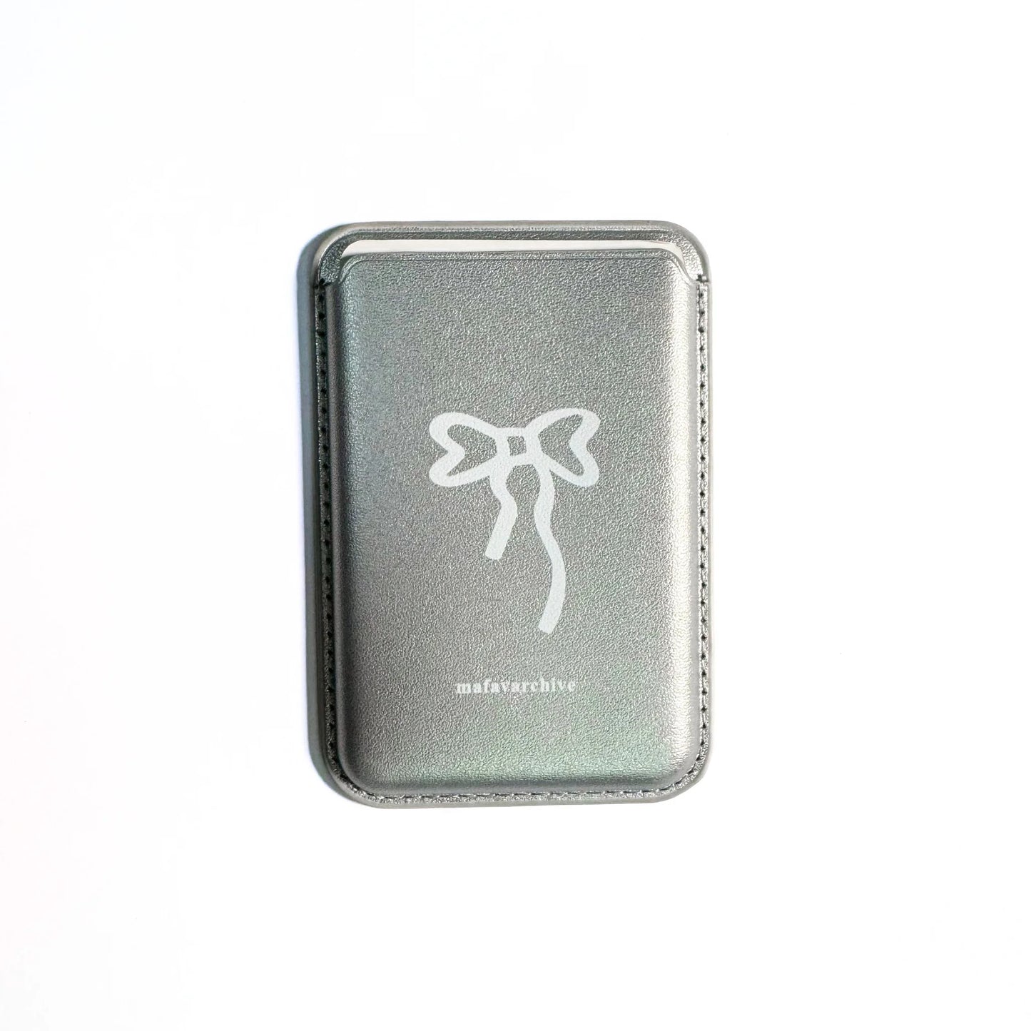 Silver Bow Magsafe Case with wallet combo