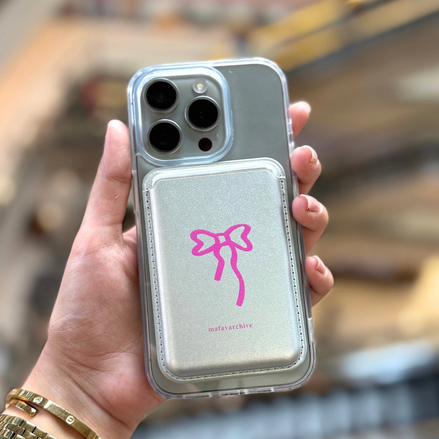 Pink Bow Magsafe wallet