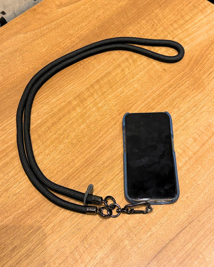 Black Denim Phone Strap
